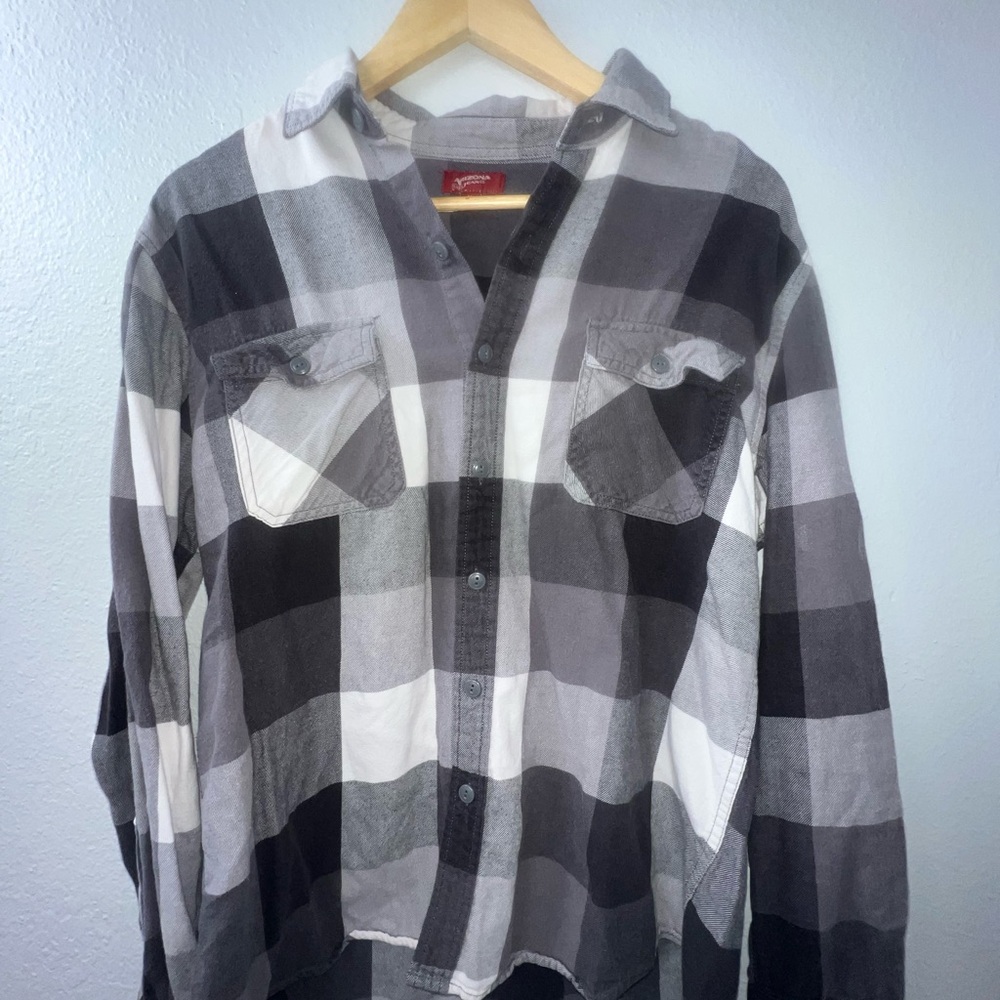 Arizona Jean Company Black and White Checkered Shirt
